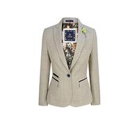 Cavani Ladies Women Tweed Herringbone Cream Black Tailored Fit Classic - Cream 10