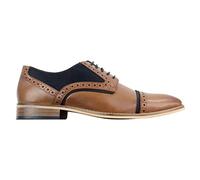 House Of Cavani Mens Real Leather Suede Brogues Derby Oxford Shoes Classic British Smart Casual - Tan - UK 11