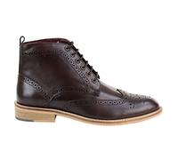 Cavani Mens Smart Casual Brouge Ankle Boots Shoes Laced Leather 1920s - brown 9