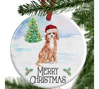 Cavapoo Christmas Ornament - Personalised Dog Bauble - Custom Ceramic Tree Decoration - Pet Memorial Gift - Gift Boxed Keepsake for Dog Lovers - UK Made Festive Decor
