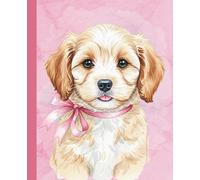 Cavapoo Composition Notebook: Wide Ruled Lined Paper, 7.5 x 9.25, 110 Pages | Cute Pink Coquette Puppy Notebook with Bow for Kids, Teens & Adults: ... Notes, Journaling, Lists & Daily Writing