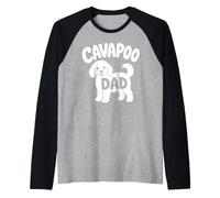 Cavapoo Dad Cute Dog Owner Doodle Puppy Father Humor Doggy Raglan Baseball Tee