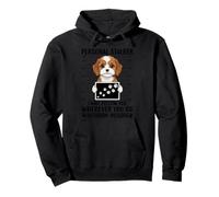 Cavapoo Dog Lover Cute Brown White Pup With Paw Prints Funny Pullover Hoodie