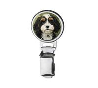 Cavapoo Dog Printed Image with a Transparent Rubber Dome Cover on Dog Show Ring Clip with id Card Holder CODEMAKE