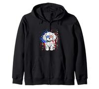 Cavapoo Dog USA Flag Zip Hoodie