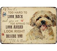 Cavapoo When It'S Too Hard To Look Back Retro Metal Tin Sign Wall Decor Home Garden Cafes Kitchen Man Cave Art Metal Sign 8X12 Inch