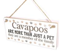 Cavapoos Are Family Sign, Pawprint Border Decor