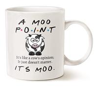 CavaStar Moo Point It's Like A Cow's Opinion, It Doesn't Matter, Beautiful Premium Ceramic Mug, Birthday Present Family Friend White 11oz Ceramic Tea Cup
