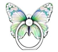 Cavdycidy Bling Metal Cute Butterfly Cell Phone Ring Holder 360°Rotation Finger Stand Kickstand Universal iPhone Samsung Galaxy LG Google Pixel iPad(Diamond White)