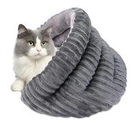 Cave Bed for Cats - Removable Indoor Cat Bed - Heated House with Tunnel for Sleeping, Travel, Winter, Outdoor, Balcony, Bedroom
