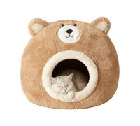 Cave Bed for Cats, Soft Washable and Comfortable Cat Bed, Bear Shaped and Nest for Kittens | for Kittens and Puppies of Small, Medium and Large Size for Indoor Winter Cold Weather