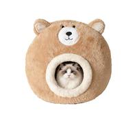 Cave Bed for Cats - Soft Washable and Comfortable - Winter Bear Shaped Cat Nest Beds for Winter Cold Weather Small Medium Large Indoor Outdoor Sleep and Rest