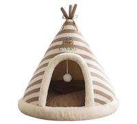 Cave Cat Bed - Knitted Wool Crystal Soft 45x45x38cm | Enclosed Tunnel Nest | Warm Indoor Cat House Teepee Cave Bed Sleeping B́ed | Winter Pet B̀ed For Indoor Home Travel Use