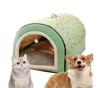 Cave Dog Bed - Covered Dog Bed, 2 in 1 Detachable Cat Bed with Ball Pendant - Flannel Cat Hideaway, Cat Nest House, Dog Beds for Large Dogs, Cat Caves for Indoor Cats, Dog Bed with Cover Cave