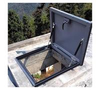 Cave Door Cover Hydraulic Lift with Handle Galvanized Metal Hatch for Outdoor Use Manhole Cel Exit 86 x 56 cm (34 x 22 in) & Weatherproof