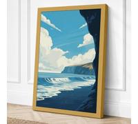 Cave Framing the Sea Coastal Canvas Wall Art Print 18x12 Inch | Ready to Hang, Gallery Wrapped, Fade-Resistant Inks, Securely Packaged, UK Made