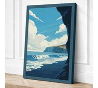 Cave Framing the Sea Coastal Canvas Wall Art Print 30x20 Inch