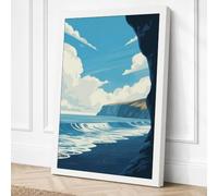 Cave Framing the Sea Coastal Canvas Wall Art Print 30x20 Inch | Ready to Hang, Gallery Wrapped, Fade-Resistant Inks, Securely Packaged, UK Made