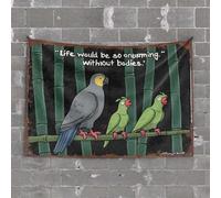 Cave Man Bar Life Would Be So Boring Without Bodies: A Parrot's Perspective Tapestry Bar for Man Cave Garage Accessories for Man Cave(75X100CM)