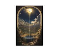 Cave Moonlight Waterfall Wall Art, Enchanted Decor, Fantasy Poster Artistic Wall Mural Modern Hanging Decor Poster12x18inch(30x45cm)