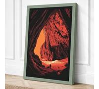 Cave Opening at Sunrise Canvas Wall Art Print 18x12 Inch