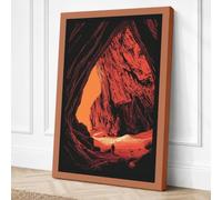 Cave Opening at Sunrise Canvas Wall Art Print 30x20 Inch