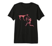Cave Paintings - Deer Hunting - Primitive Caveman Premium T-Shirt