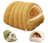 Cave Pet Bed, Cat Dog Cave Bed With Removable And Washable, Warm And Gentle On The Skin, Side Snap Button Design, for Small Dogs And Cats (Orange,Medium)