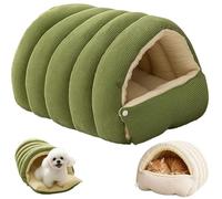 Cave Pet Bed, Cat Dog Cave Bed With Removable And Washable, Warm And Gentle On The Skin, Side Snap Button Design, for Small Dogs And Cats (Green,Medium)