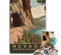 Cave Rock And Lake Tahoe Leisure Wood Puzzle, Adults, 1000 Pieces | Jigsaw Puzzle Gift: Christmas puzzle gift for adults, indoor weekend activity.