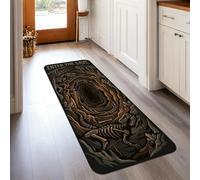 Cave Runner Rug, Adventure Natural Skeleton Bones Halloween Brown Non-Slip Edge Binding Home Rectangle Carpet for Kitchen Bathroom Entryway Bedside Decor 2x5 Ft