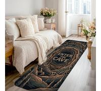 Cave Runner Rug, Halloween Spooky Skeleton Bones Halloween Black Low Pile Sponge Home Indoor Pattern Carpets Non Shedding for Kitchen Hallway Laundry Room Entryway Decor 2x8 Ft