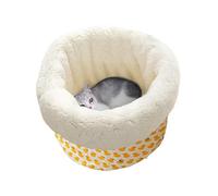 Cave Sleeping Bag for Cat Bed, Winter Cat Sleeping Bag, Soft Kitten Bag for Cold Weather | Round Barrel Shaped Nest, Warm Deep Bed for Hamster and Puppy, Gr