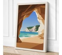 Cave to Seascape Coastal Canvas Wall Art Print 24x16 Inch