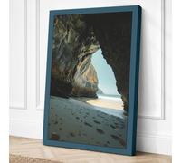 Cave to Shoreline Coastal Canvas Wall Art Print 18x12 Inch