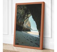 Cave to Shoreline Coastal Canvas Wall Art Print 18x12 Inch