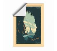 Cave View at Horizon Vintage Unframed Wall Art Print A2 (59.4×42cm), Wall Decor for Living Room, Bedroom, Office & Home, Art Gift