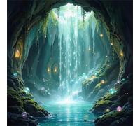 Cave Waterfall 60 Piece Jigsaw Puzzles for Adults, Colourful, Fun, Challenging and Brainteasing Adults jigsaw puzzles 60 Pieces, Beautiful Decoration Puzzle