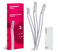 CAVEEM Dermaplane Razor for Women & Men, Facial & Eyebrow Trimmer, 3 Chrome Stainless Steel Blades, Unisex-Adults Personal Grooming