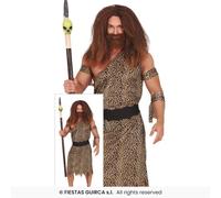 Caveman Costume Mens Pre Historic Fancy Dress Outfit Adults Stone Age Medium-XXL