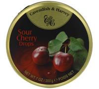 Cavendish and Harvey Travel Tin Sour Cherry Drops 200 g (Pack of 10)