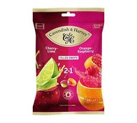 Cavendish & Harvey DROPS Cherry with Lime Filling & Orange with Raspberry Filling Bag 3 x 75g