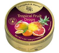 Cavendish & Harvey | Tropical Hard Candy Drops | 7 Ounce Tin - Pack of 9