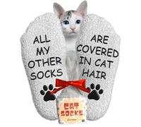 Cavertin Fluffy Cat Mum Socks with Gift Packaging, Cat Lover Gifts for Women & Men, Funny Gifts