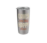 Caves are My Happy Place Spelunking Caving Apparel Stainless Steel Insulated Tumbler