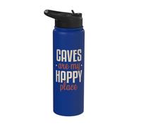 Caves are My Happy Place Spelunking Caving Apparel Stainless Steel Insulated Water Bottle