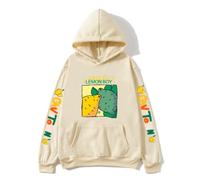 Cavetown Lemon Boy Cartoon Print Hoodies Mens Cartoon Graphic Sweatshirts Fleece Music Hooded Pullovers Male Streetwear Khaki,M