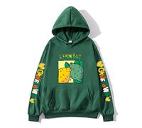 Cavetown Lemon Boy Cartoon Print Hoodies Mens Cartoon Graphic Sweatshirts Fleece Music Hooded Pullovers Male Streetwear Dark-Green,L