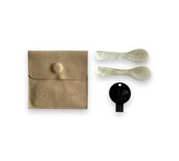 Caviar Key Tin Opener + Mother of Pearl Spoon Set (Onyx)