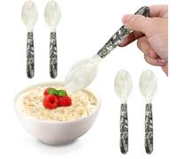 Caviar Spoon, Shell Spoon, Spoon with Round Handles, 5 Pieces Mother of the Pearl Spoon, Elegant Pearl Spoon, High Gloss and Elegant Spoonns Caviar Server for Serving